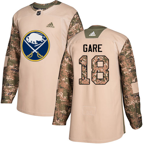 Youth Adidas Buffalo Sabres #18 Danny Gare Authentic Camo Veterans Day Practice NHL Jersey