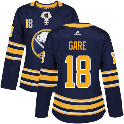 Women's Adidas Buffalo Sabres #18 Danny Gare Authentic Navy Blue Home NHL Jersey