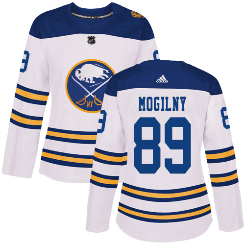 Women's Adidas Buffalo Sabres #89 Alexander Mogilny Authentic White 2018 Winter Classic NHL Jersey
