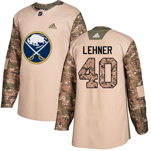 Youth Adidas Buffalo Sabres #40 Robin Lehner Authentic Camo Veterans Day Practice NHL Jersey