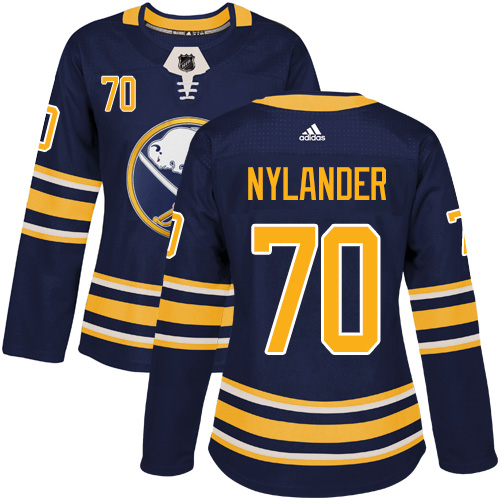 Women's Adidas Buffalo Sabres #92 Alexander Nylander Authentic Navy Blue Home NHL Jersey