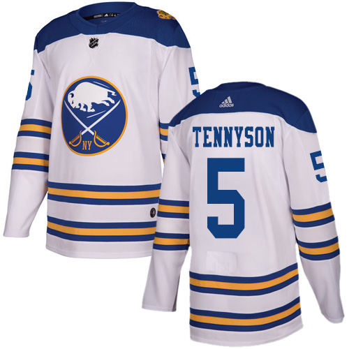 Men's Adidas Buffalo Sabres #5 Matt Tennyson Authentic White 2018 Winter Classic NHL Jersey