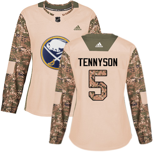 Women's Adidas Buffalo Sabres #5 Matt Tennyson Authentic Camo Veterans Day Practice NHL Jersey