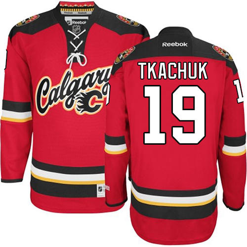 Men's Calgary Flames #19 Matthew Tkachuk Authentic White Away Fanatics Branded Breakaway NHL Jersey
