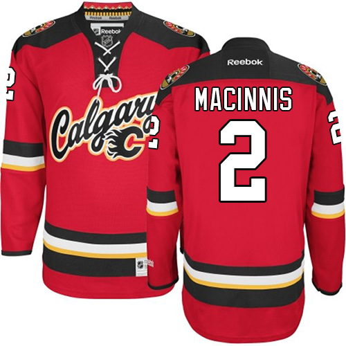 Men's Calgary Flames #2 Al MacInnis Authentic White Away Fanatics Branded Breakaway NHL Jersey