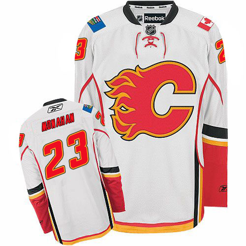 Youth Reebok Calgary Flames #23 Sean Monahan Authentic White Away NHL Jersey