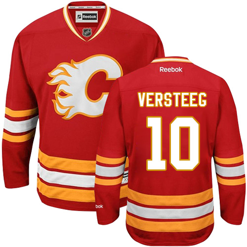 Men's Reebok Calgary Flames #10 Kris Versteeg Premier Red Third NHL Jersey