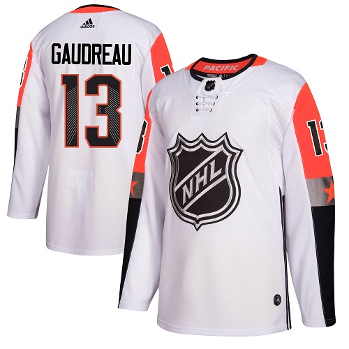 Men's Adidas Calgary Flames #13 Johnny Gaudreau Authentic White 2018 All-Star Pacific Division NHL Jersey