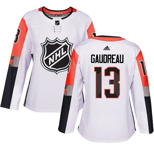 Women's Reebok Calgary Flames #13 Johnny Gaudreau Authentic White 2018 All-Star Pacific Division NHL Jersey