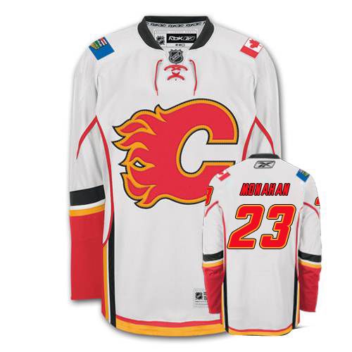 Women's Reebok Calgary Flames #23 Sean Monahan Authentic White Away NHL Jersey