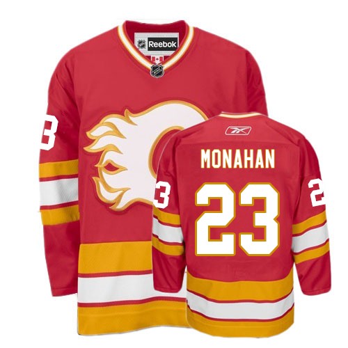 Women's Reebok Calgary Flames #23 Sean Monahan Premier Red Third NHL Jersey