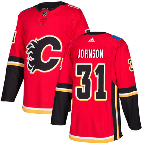 Men's Adidas Calgary Flames #25 Freddie Hamilton Premier Red Home NHL Jersey