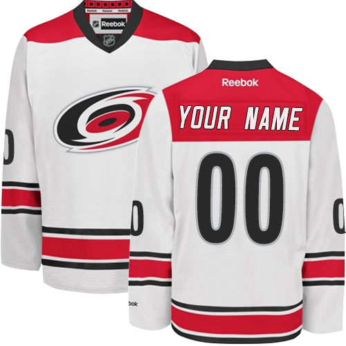 Youth Reebok Carolina Hurricanes Customized Premier White Away NHL Jersey