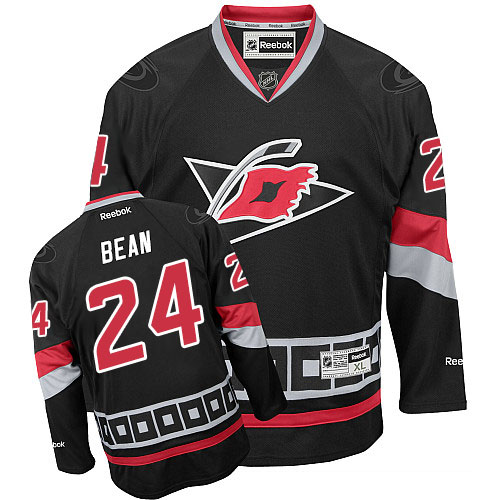 Men's Reebok Carolina Hurricanes #24 Jake Bean Authentic Black Third NHL Jersey