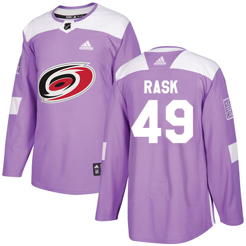 Men's Adidas Carolina Hurricanes #49 Victor Rask Authentic Purple Fights Cancer Practice NHL Jersey