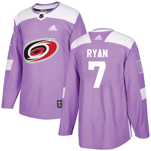 Youth Adidas Carolina Hurricanes #7 Derek Ryan Authentic Purple Fights Cancer Practice NHL Jersey