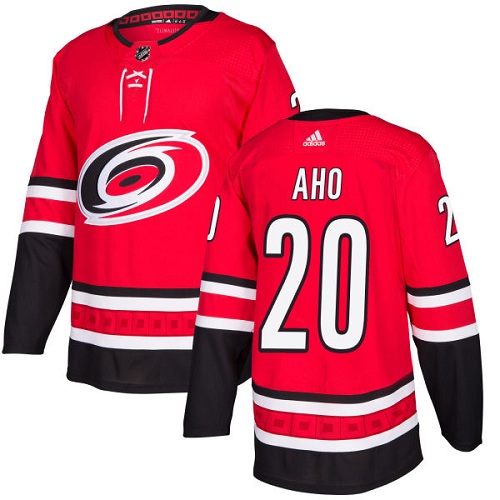 Men's Adidas Carolina Hurricanes #20 Sebastian Aho Authentic Red Home NHL Jersey