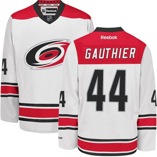 Men's Reebok Carolina Hurricanes #44 Julien Gauthier Authentic White Away NHL Jersey
