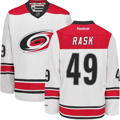 Men's Reebok Carolina Hurricanes #49 Victor Rask Authentic White Away NHL Jersey
