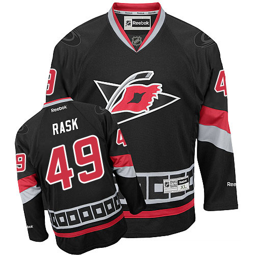 Men's Reebok Carolina Hurricanes #49 Victor Rask Authentic Black Third NHL Jersey