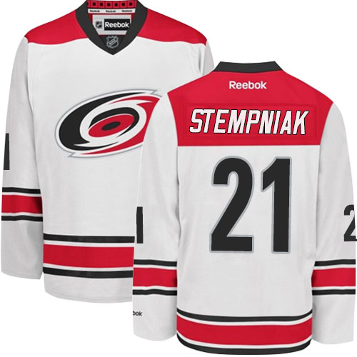 Women's Reebok Carolina Hurricanes #21 Lee Stempniak Authentic White Away NHL Jersey