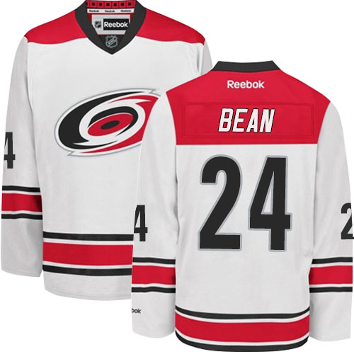 Women's Reebok Carolina Hurricanes #24 Jake Bean Authentic White Away NHL Jersey