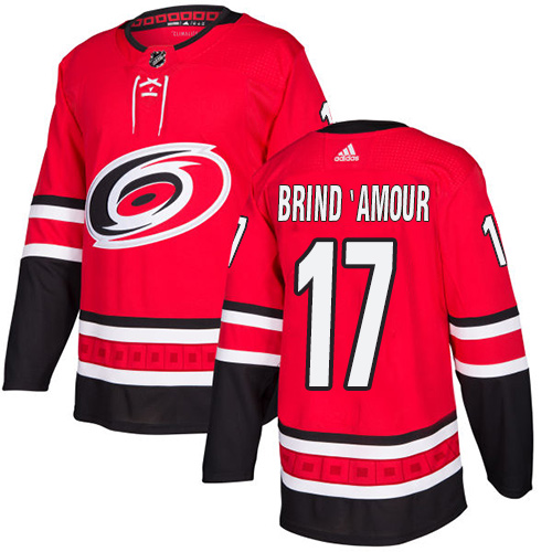 Men's Adidas Carolina Hurricanes #17 Rod Brind'Amour Premier Red Home NHL Jersey