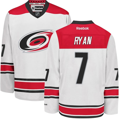 Youth Reebok Carolina Hurricanes #7 Derek Ryan Authentic White Away NHL Jersey