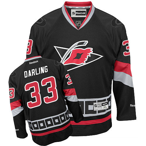 Youth Reebok Carolina Hurricanes #33 Scott Darling Authentic Black Third NHL Jersey