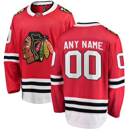 Men's Chicago Blackhawks Customized Authentic Red Home Fanatics Branded Breakaway NHL Jersey