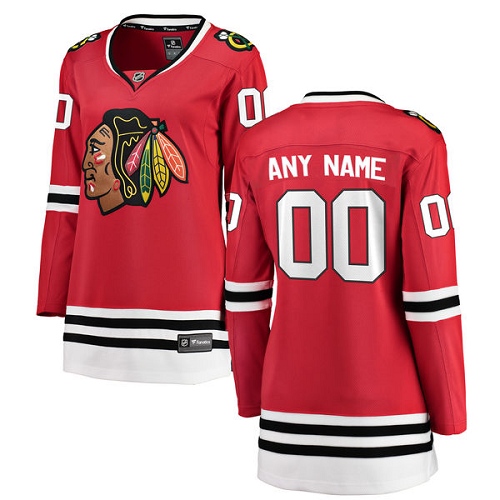 Women's Chicago Blackhawks Customized Authentic Red Home Fanatics Branded Breakaway NHL Jersey