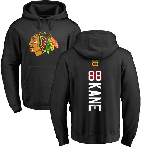 NHL Adidas Chicago Blackhawks #88 Patrick Kane Black Backer Pullover Hoodie