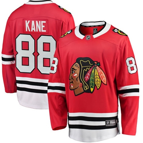 Men's Chicago Blackhawks #88 Patrick Kane Authentic Red Home Fanatics Branded Breakaway NHL Jersey
