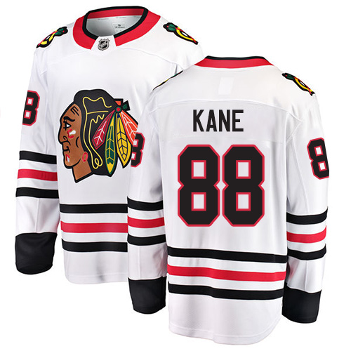 Men's Chicago Blackhawks #88 Patrick Kane Authentic White Away Fanatics Branded Breakaway NHL Jersey