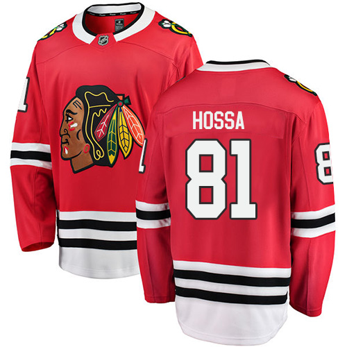 Men's Chicago Blackhawks #81 Marian Hossa Authentic Red Home Fanatics Branded Breakaway NHL Jersey