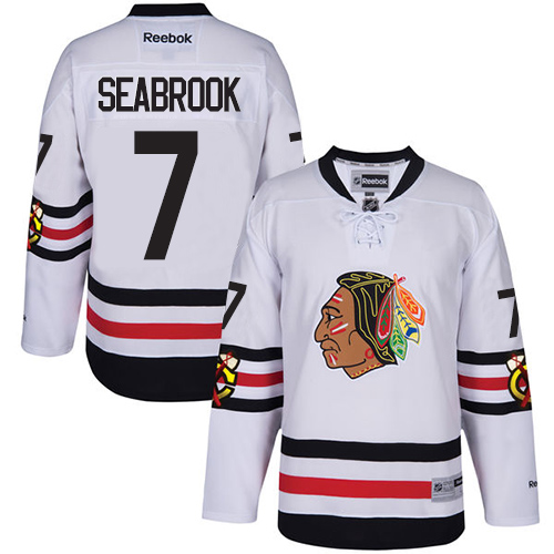 Men's Reebok Chicago Blackhawks #7 Brent Seabrook Premier White 2017 Winter Classic NHL Jersey