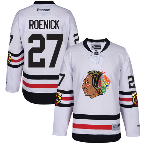 Men's Reebok Chicago Blackhawks #27 Jeremy Roenick Premier White 2017 Winter Classic NHL Jersey