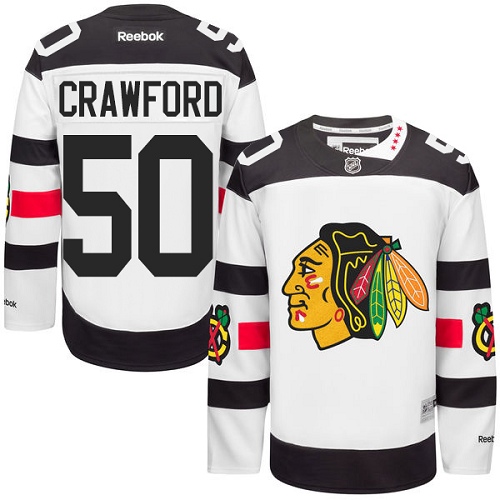 Men's Reebok Chicago Blackhawks #50 Corey Crawford Premier White 2016 Stadium Series NHL Jersey