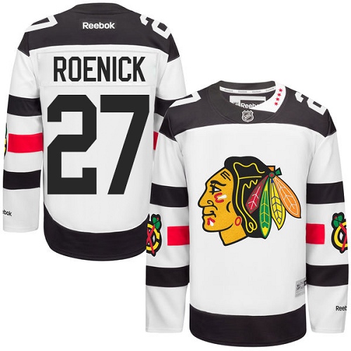 Men's Reebok Chicago Blackhawks #27 Jeremy Roenick Premier White 2016 Stadium Series NHL Jersey