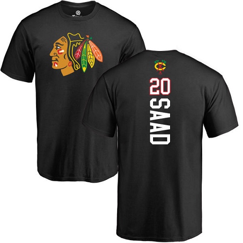 NHL Adidas Chicago Blackhawks #20 Brandon Saad Black Backer T-Shirt