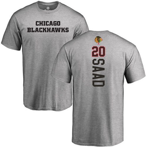 NHL Adidas Chicago Blackhawks #20 Brandon Saad Ash Backer T-Shirt