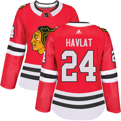 Women's Adidas Chicago Blackhawks #24 Martin Havlat Authentic Red Home NHL Jersey