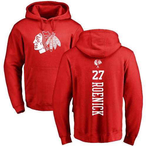 NHL Adidas Chicago Blackhawks #27 Jeremy Roenick Red One Color Backer Pullover Hoodie