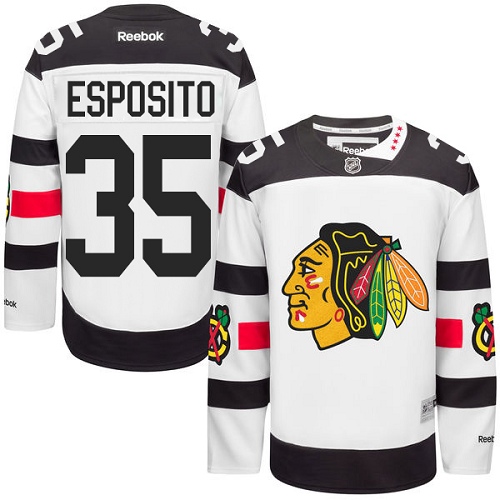 Men's Reebok Chicago Blackhawks #35 Tony Esposito Authentic White 2016 Stadium Series NHL Jersey