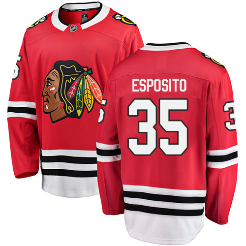 Men's Chicago Blackhawks #35 Tony Esposito Authentic Red Home Fanatics Branded Breakaway NHL Jersey