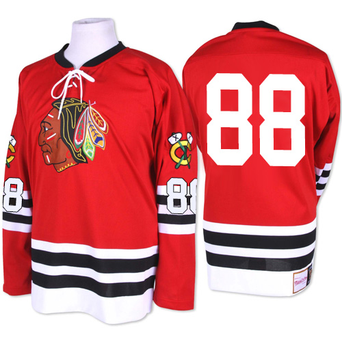 Men's Mitchell and Ness Chicago Blackhawks #88 Patrick Kane Authentic Red 1960-61 Throwback NHL Jersey