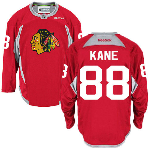 Men's Reebok Chicago Blackhawks #88 Patrick Kane Authentic Red Practice NHL Jersey