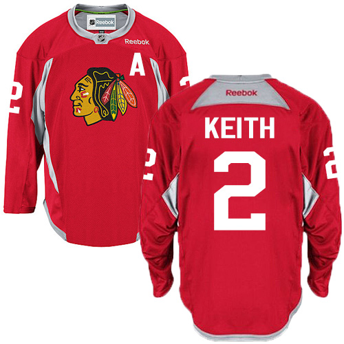 Men's Reebok Chicago Blackhawks #2 Duncan Keith Authentic Red Practice NHL Jersey