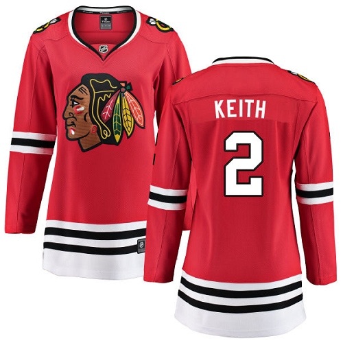 Women's Chicago Blackhawks #2 Duncan Keith Authentic Red Home Fanatics Branded Breakaway NHL Jersey