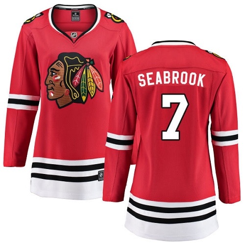 Women's Chicago Blackhawks #7 Brent Seabrook Authentic Red Home Fanatics Branded Breakaway NHL Jersey
